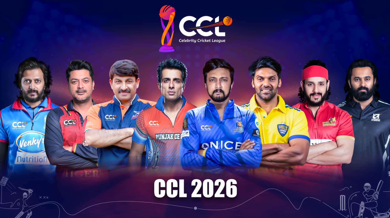 Celebrity Cricket League 2026 Teams